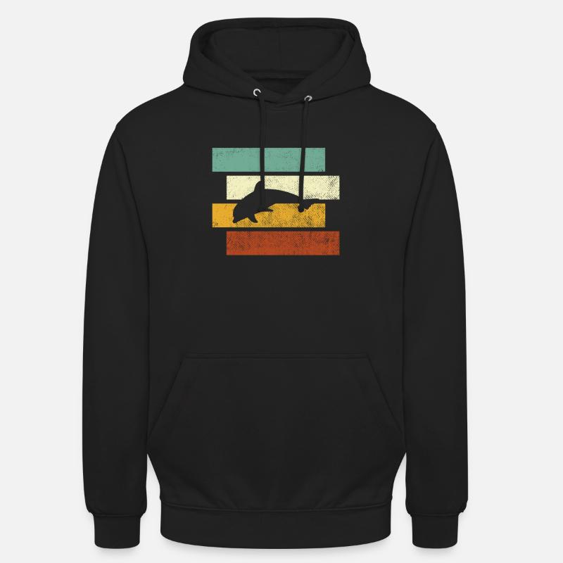 Dauphin Rétro - Sweat-shirt à capuche unisexe - noir