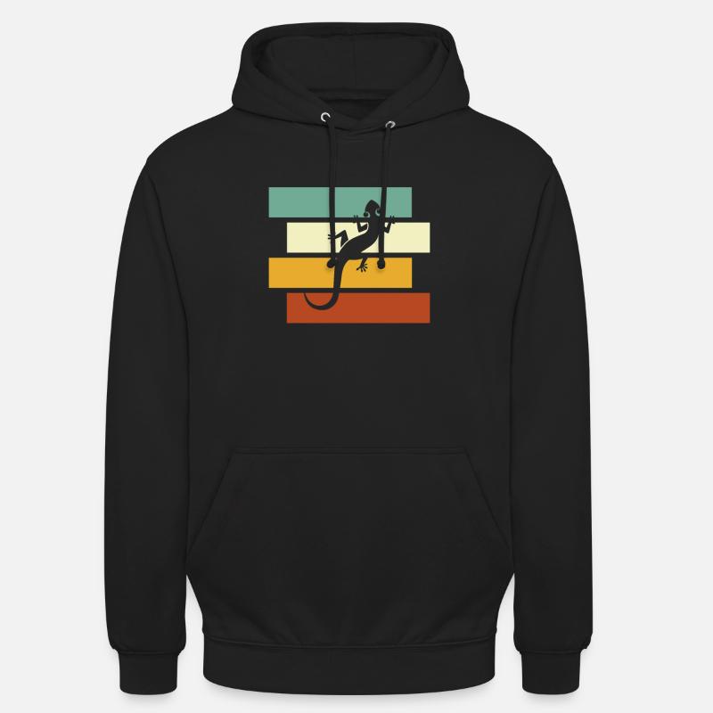 Eidechse Retro - Unisex Hoodie - Schwarz