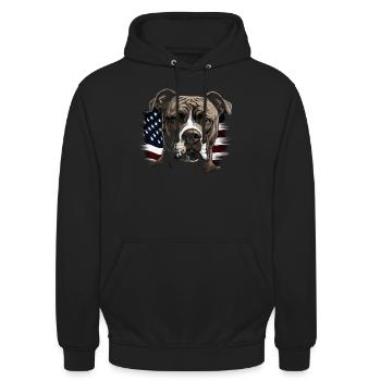Pitbull - Propriétaire de chien Pitbull américain - Sweat-shirt à capuche unisexe - noir - Devant - Alina (178cm) & Michal (187cm)