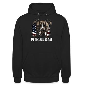 Pitbull Dad - Hundeliebhaber - Hundebesitzer - Unisex Hoodie - Schwarz - Vorne - Alina (178cm) & Michal (187cm)