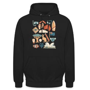 Australien - Unisex Hoodie - Schwarz - Vorne - Alina (178cm) & Michal (187cm)