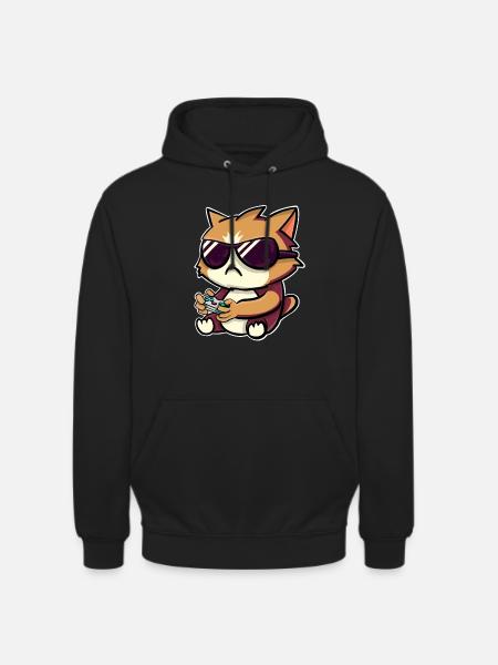 Gaming Gamer Cat - Unisex Hoodie - black