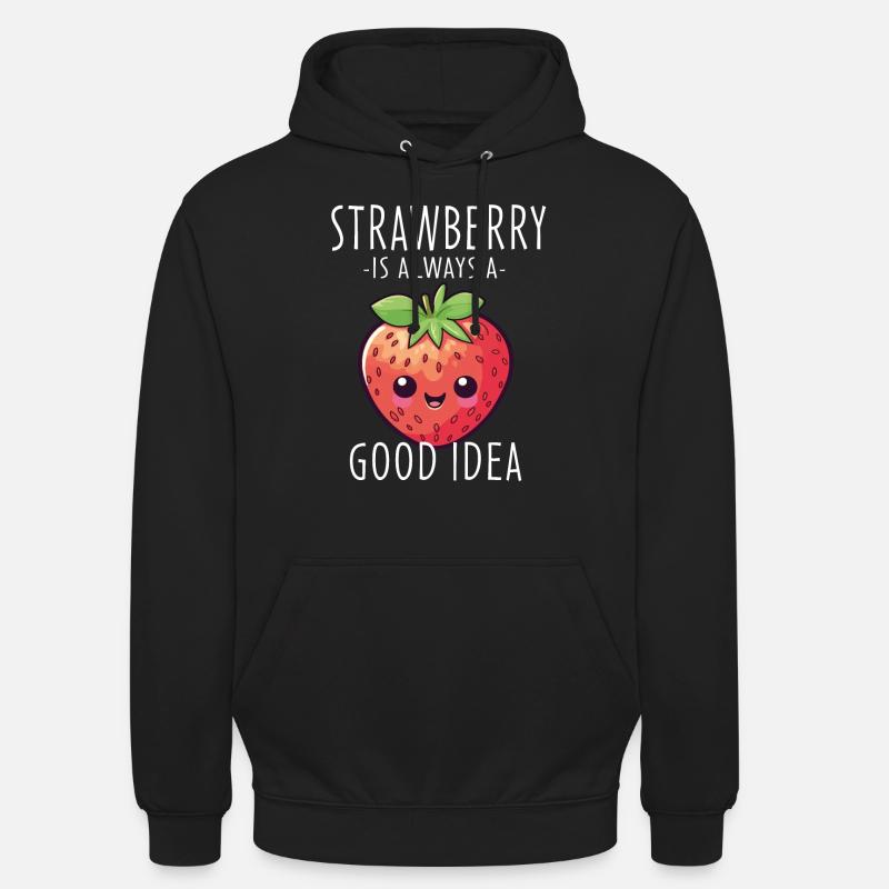Erdbeere Kawaii - Unisex Hoodie - Schwarz