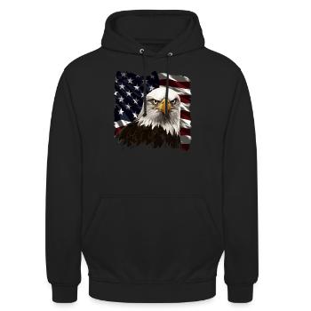 Patriotic USA Eagle | Joyeux 4 juillet - Sweat-shirt à capuche unisexe - noir - Devant - Alina (178cm) & Michal (187cm)