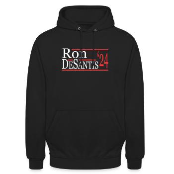 Ron Desantis pour le président 2024 - Sweat-shirt à capuche unisexe - noir - Devant - Alina (178cm) & Michal (187cm)