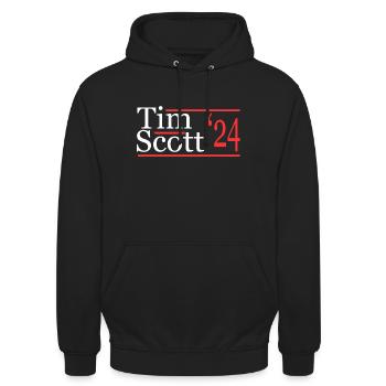 Tim Scott 2024 - Unisex Hoodie - black - Front - Alina (178cm) & Michal (187cm)
