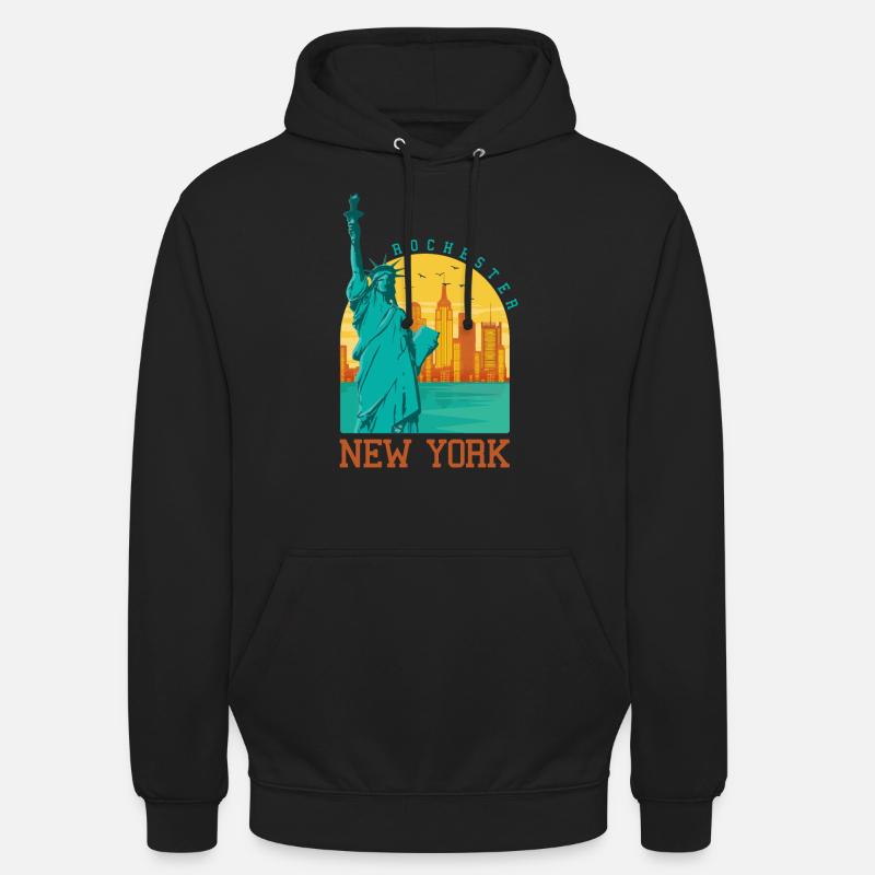 Rochester Nowy Jork - Bluza z kapturem typu unisex - czarny