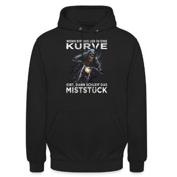 Motorradfahrer Sprüche | Motorrad & Biker - Unisex Hoodie - Schwarz - Vorne - Alina (178cm) & Michal (187cm)