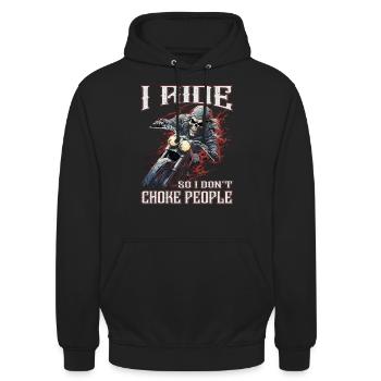 Motorradfahrer Sprüche | Motorrad & Biker - Unisex Hoodie - Schwarz - Vorne - Alina (178cm) & Michal (187cm)