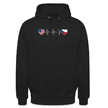 Tschechische Republik - Unisex Hoodie - Schwarz - Vorne - Alina (178cm) & Michal (187cm)