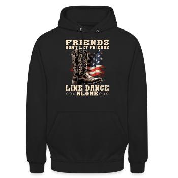 Line Dance Friends | Lindance - Unisex Hoodie - Schwarz - Vorne - Alina (178cm) & Michal (187cm)