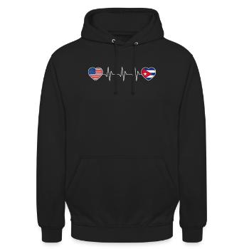 Kuba - Unisex Hoodie - Schwarz - Vorne - Alina (178cm) & Michal (187cm)