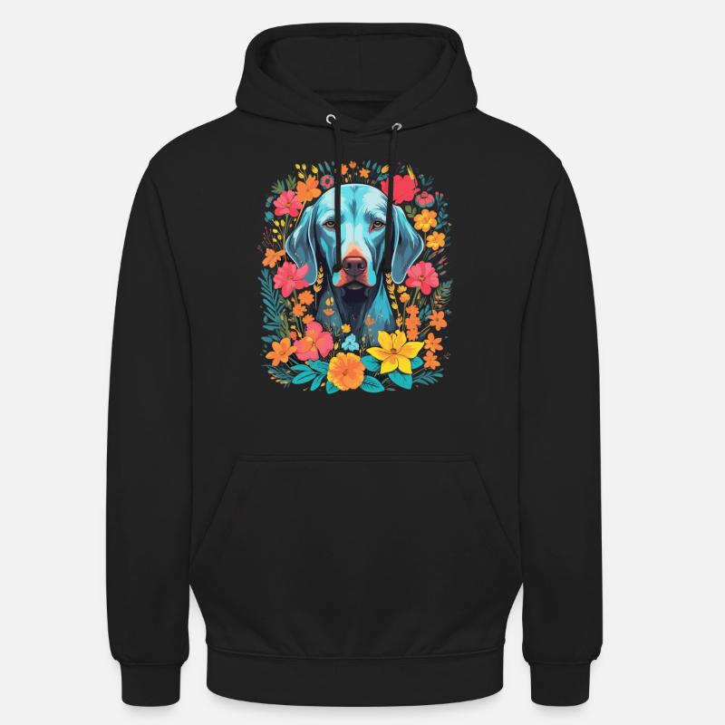 Cadeau de chien Weimaraner - Sweat-shirt à capuche unisexe - noir