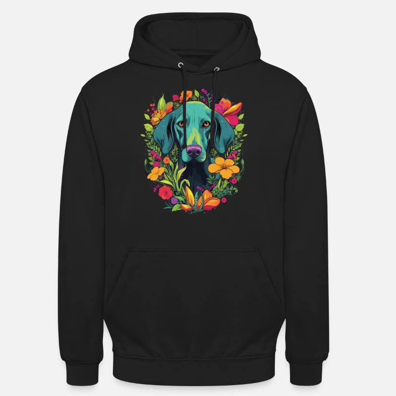 Cadeau de chien Weimaraner - Sweat-shirt à capuche unisexe - noir