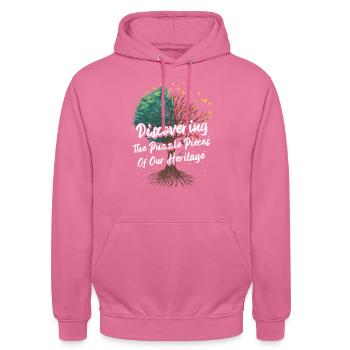 Généalogie Dire - Sweat-shirt à capuche unisexe - rose - Devant - Alina (178cm) & Michal (187cm)