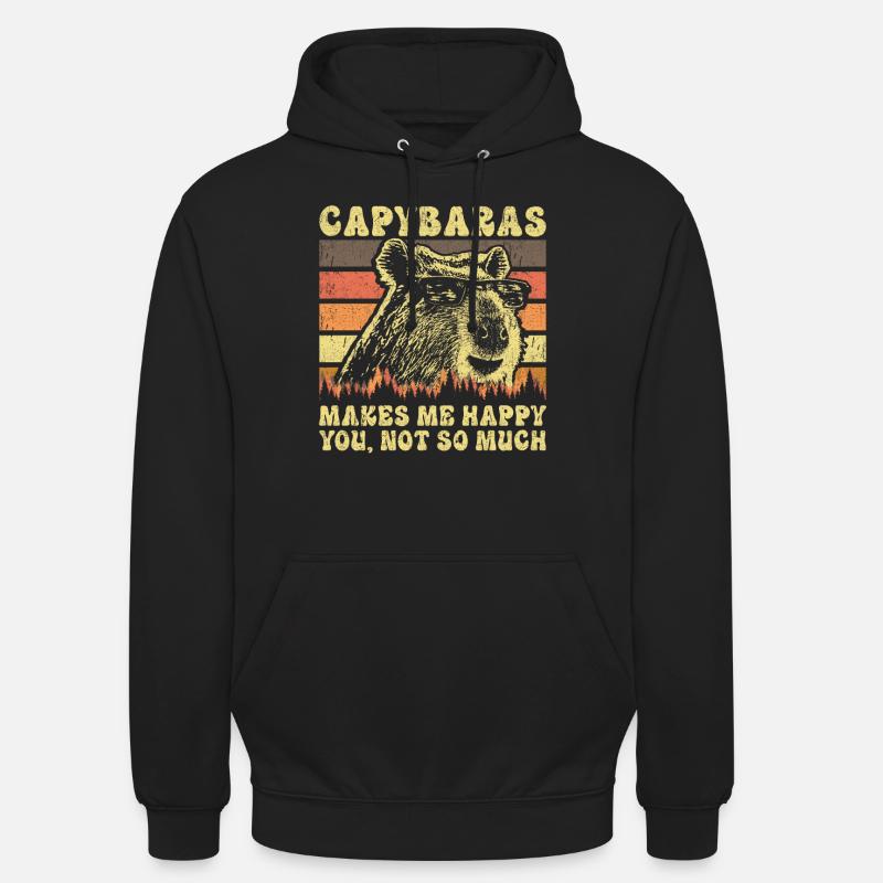 Capybara Rétro Dicton - Sweat-shirt à capuche unisexe - noir