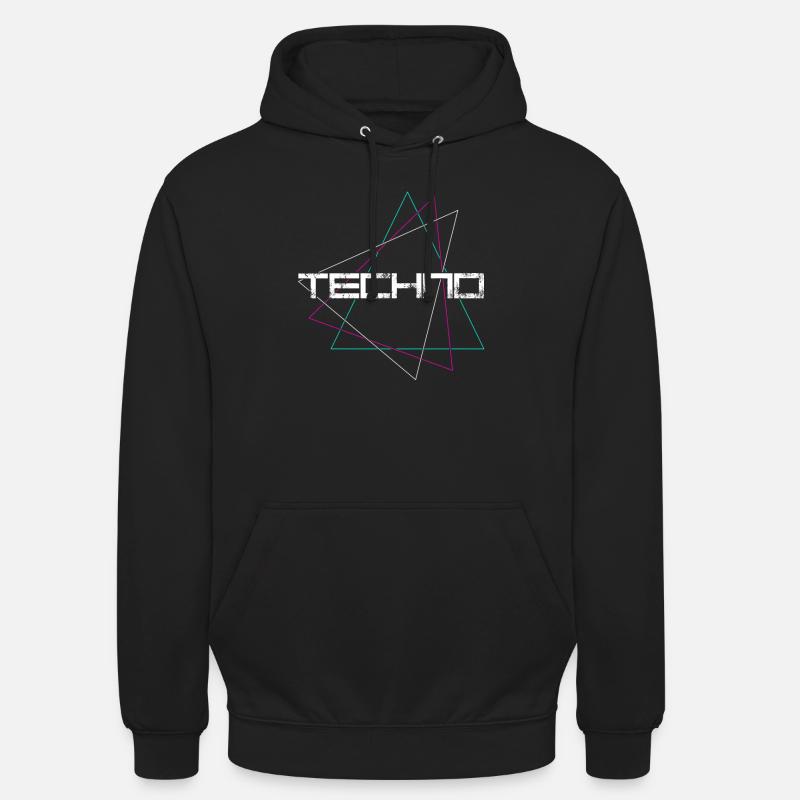 Techno - Sweat-shirt à capuche unisexe - noir