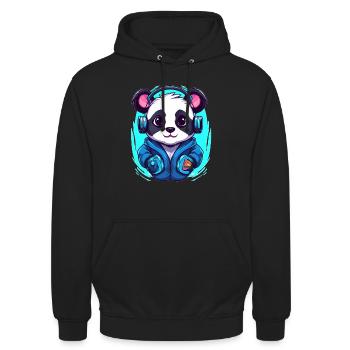 EDM Party Mignon Rave Panda - Sweat-shirt à capuche unisexe - noir - Devant - Alina (178cm) & Michal (187cm)