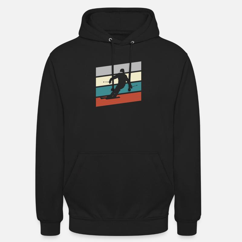 Ski Rétro - Sweat-shirt à capuche unisexe - noir