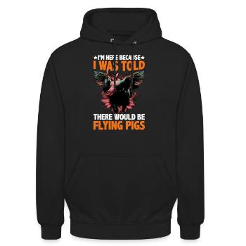 On m’a dit qu’il y aurait des cochons volants 2057 - Sweat-shirt à capuche unisexe - noir - Devant - Alina (178cm) & Michal (187cm)