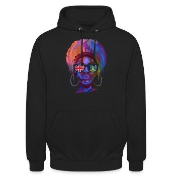 Britische Jungferninseln - Unisex Hoodie - Schwarz - Vorne - Alina (178cm) & Michal (187cm)