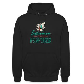 Influencer, It's Not Social Media Addiction 2 - Unisex Hoodie - Schwarz - Vorne - Alina (178cm) & Michal (187cm)