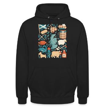 Schottland - Unisex Hoodie - Schwarz - Vorne - Alina (178cm) & Michal (187cm)