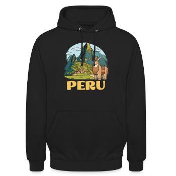 Amérique du Sud Voyage Routard Au Pérou - Sweat-shirt à capuche unisexe - noir - Devant - Alina (178cm) & Michal (187cm)