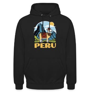 South America Lima Holiday Travel to Peru - Unisex Hoodie - black - Front - Alina (178cm) & Michal (187cm)