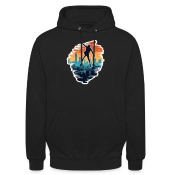 Parkour Free Running - Unisex Hoodie - black - Front - Alina (178cm) & Michal (187cm)