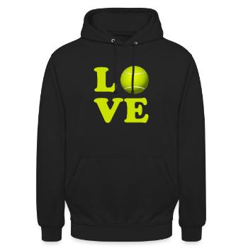 Ich liebe Tennis - Unisex Hoodie - Schwarz - Vorne - Alina (178cm) & Michal (187cm)