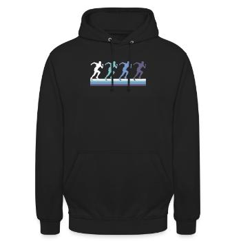 Joggen - Unisex Hoodie - Schwarz - Vorne - Alina (178cm) & Michal (187cm)
