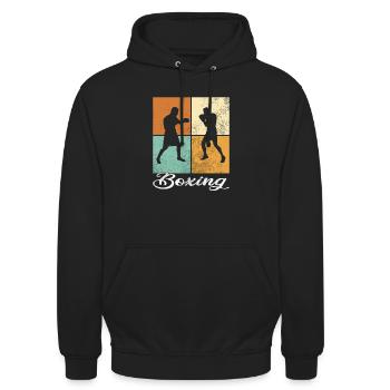 Boxen - Unisex Hoodie - Schwarz - Vorne - Alina (178cm) & Michal (187cm)
