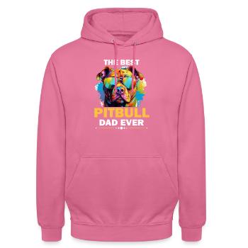 Pittie Dog Breed Pet - Le meilleur père pitbull de tous les temps - Sweat-shirt à capuche unisexe - rose - Devant - Alina (178cm) & Michal (187cm)
