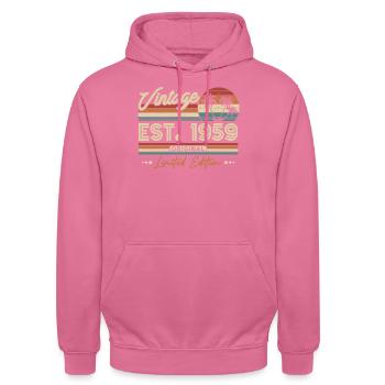 Nostalgie Geburtstagsjahr 1959 - Unisex Hoodie - Pink - Vorne - Alina (178cm) & Michal (187cm)
