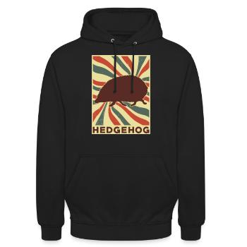 Igel Retro Vintage - Unisex Hoodie - Schwarz - Vorne - Alina (178cm) & Michal (187cm)