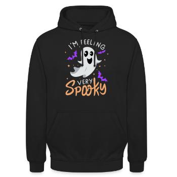 Je me sens très effrayant Halloween - Sweat-shirt à capuche unisexe - noir - Devant - Alina (178cm) & Michal (187cm)