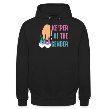 Gardien du genre - Sweat-shirt à capuche unisexe - noir - Devant - Alina (178cm) & Michal (187cm)