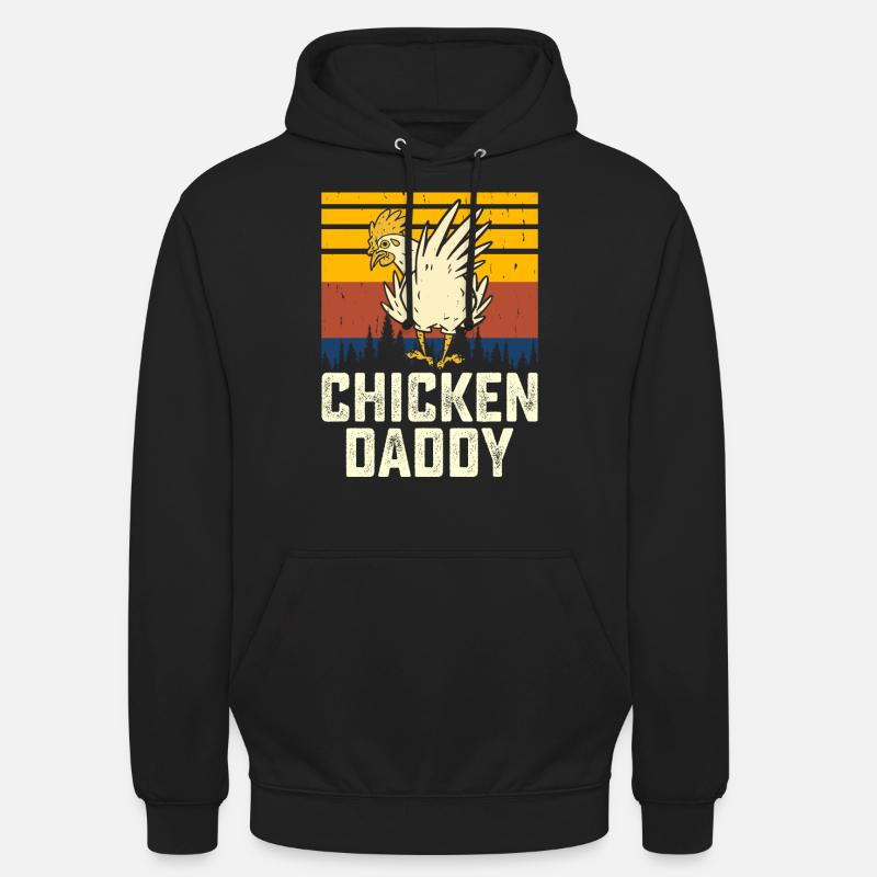 Papa de poulet - Sweat-shirt à capuche unisexe - noir