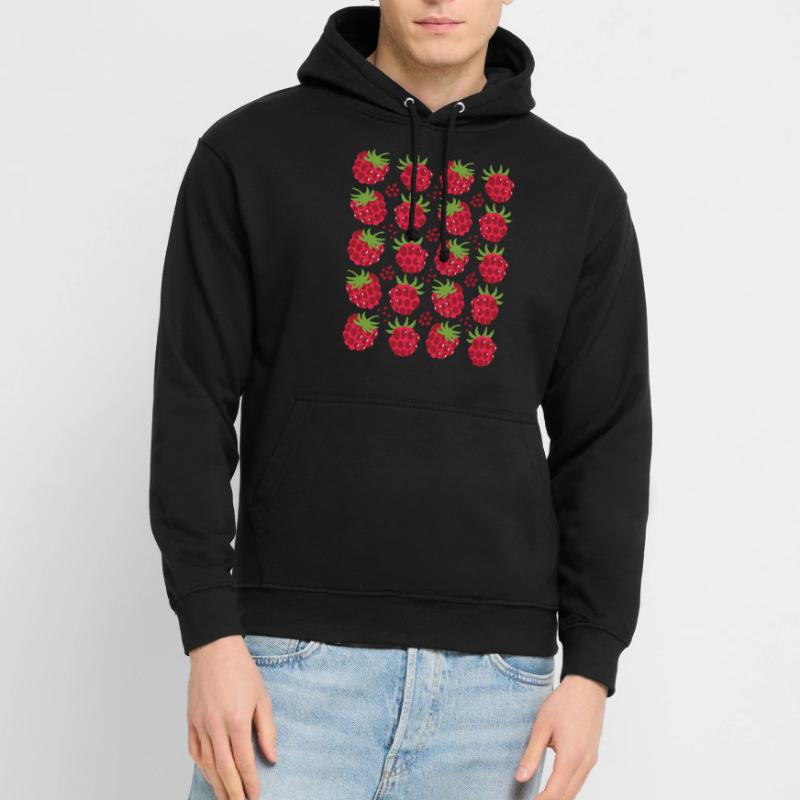 Raspberry Berries Fruit Pattern Unisex Hoodie