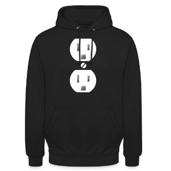 Prise électrique Costume d’Halloween - Sweat-shirt à capuche unisexe - noir - Devant - Alina (178cm) & Michal (187cm)