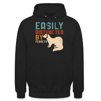 Frettchen - Unisex Hoodie - Schwarz - Vorne - Alina (178cm) & Michal (187cm)