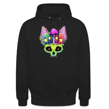Electronic Music Lover EDM Festival Trippy Rave - Unisex Hoodie - Schwarz - Vorne - Alina (178cm) & Michal (187cm)