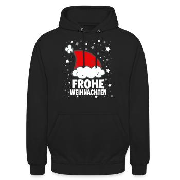 Frohe Weinachten Weihnachtsmütze - Unisex Hoodie - Schwarz - Vorne - Alina (178cm) & Michal (187cm)