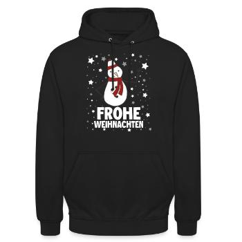 Frohe Weinachten Weihnachtsmann - Unisex Hoodie - Schwarz - Vorne - Alina (178cm) & Michal (187cm)