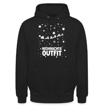 Weihnachts Outfit Rentier - Unisex Hoodie - Schwarz - Vorne - Alina (178cm) & Michal (187cm)