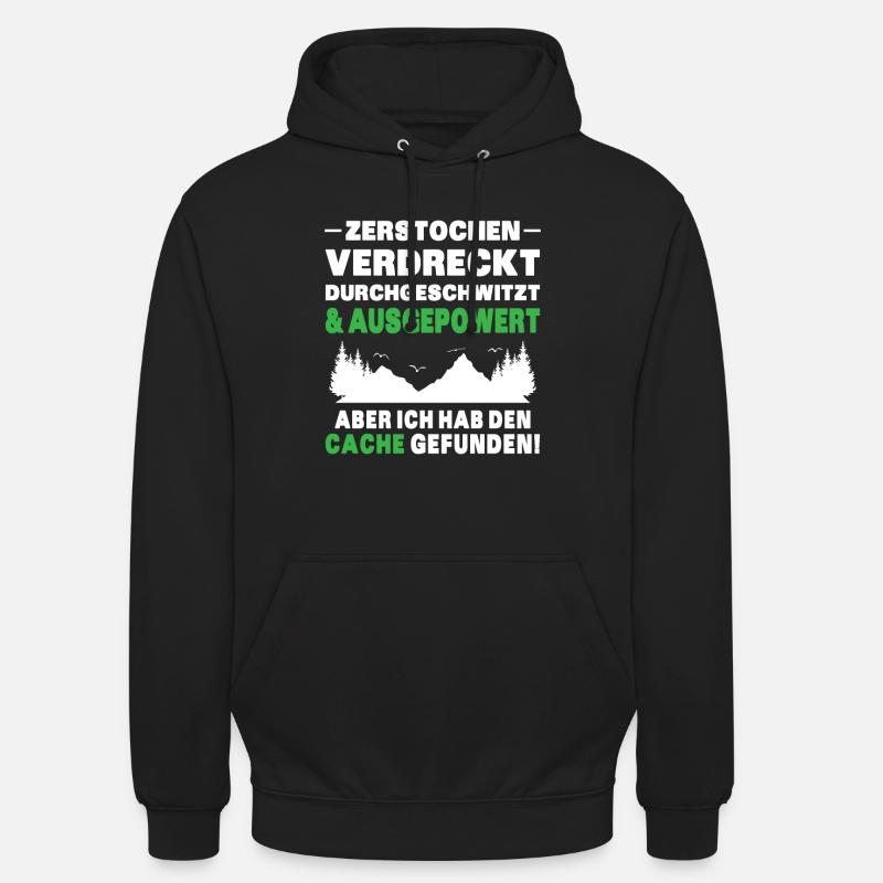 Gecache Geocaching Hobby Cache - Unisex Hoodie - Schwarz