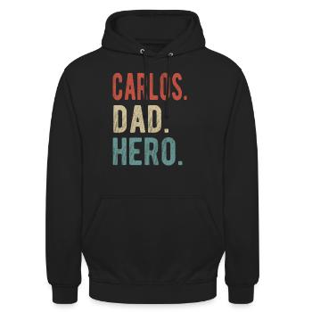 Carlos Dad Hero - Unisex Hoodie - black - Front - Alina (178cm) & Michal (187cm)