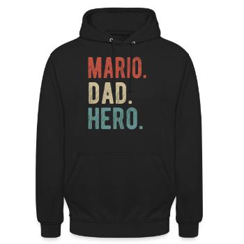 Mario Dad Hero - Unisex Hoodie - black - Front - Alina (178cm) & Michal (187cm)