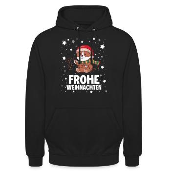 Frohe Weinachten - Unisex Hoodie - Schwarz - Vorne - Alina (178cm) & Michal (187cm)